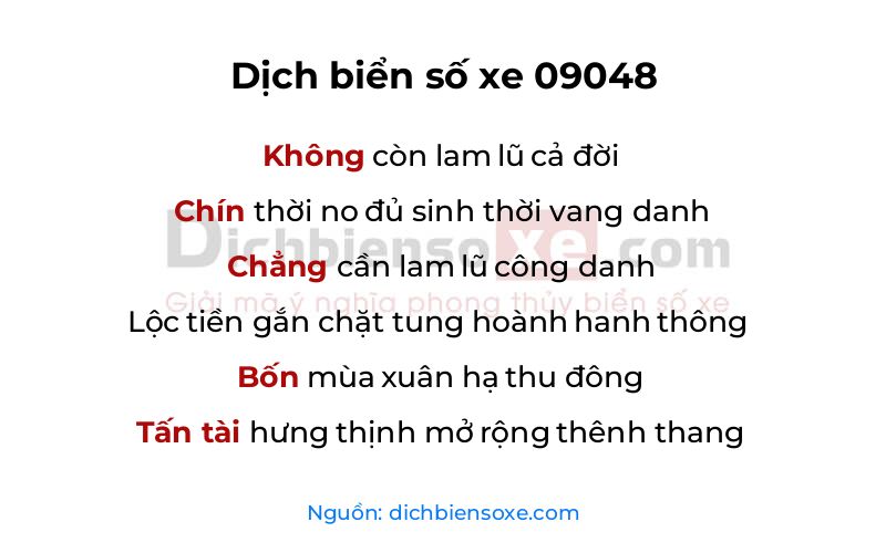 Dịch thơ biển số 09048