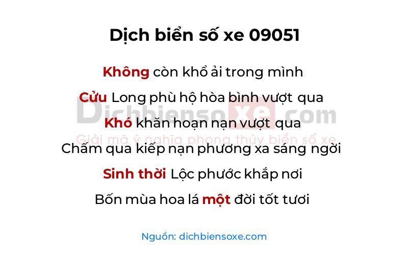 Dịch thơ biển số 09051