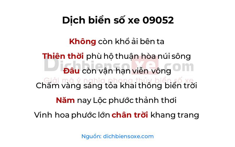 Dịch thơ biển số 09052