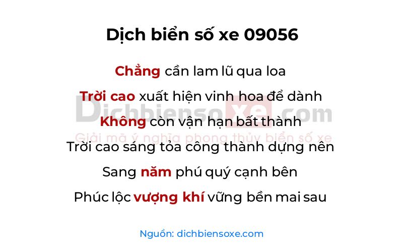 Dịch thơ biển số 09056