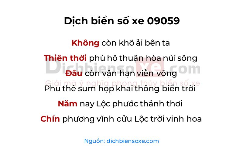 Dịch thơ biển số 09059