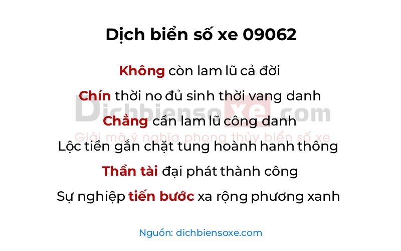 Dịch thơ biển số 09062