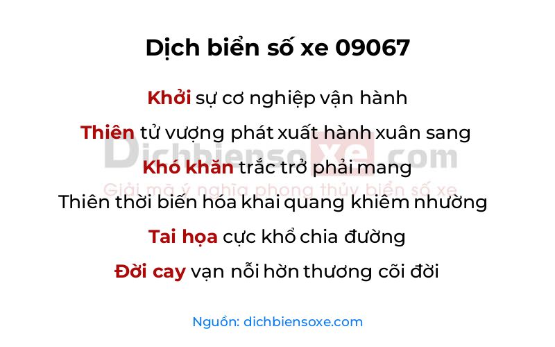 Dịch thơ biển số 09067