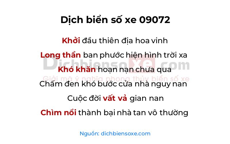 Dịch thơ biển số 09072