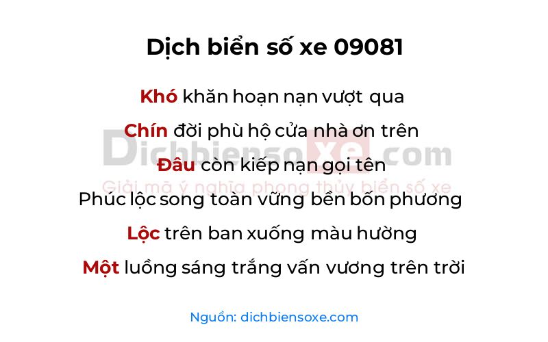 Dịch thơ biển số 09081