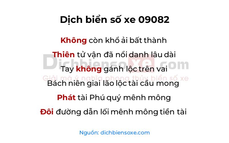 Dịch thơ biển số 09082