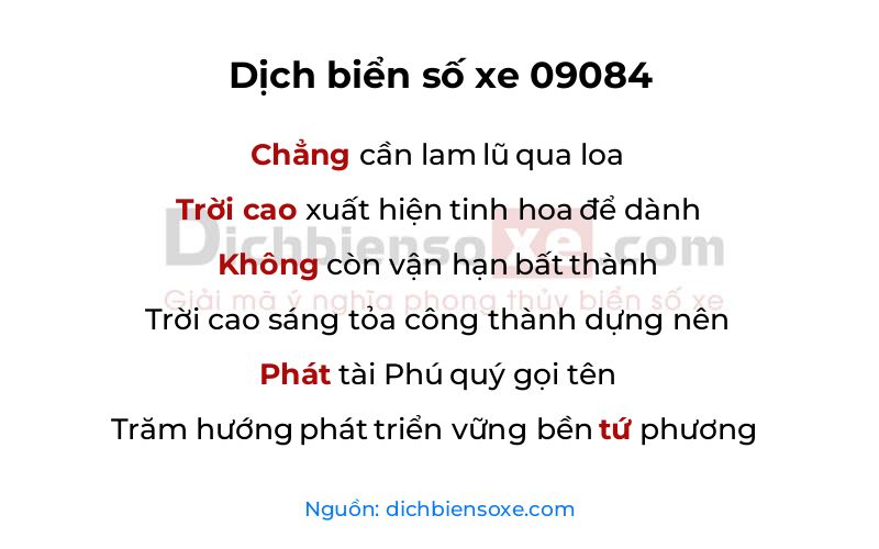 Dịch thơ biển số 09084