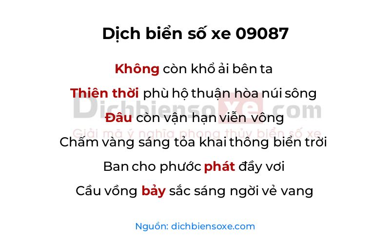 Dịch thơ biển số 09087
