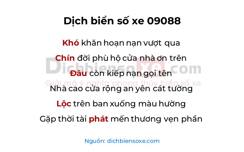 Dịch thơ biển số 09088