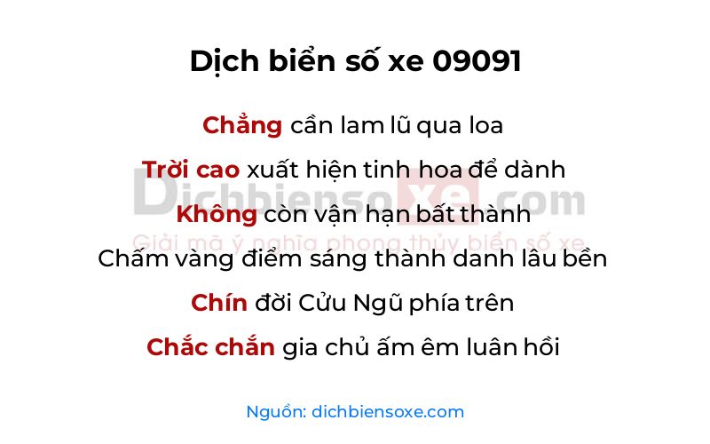 Dịch thơ biển số 09091
