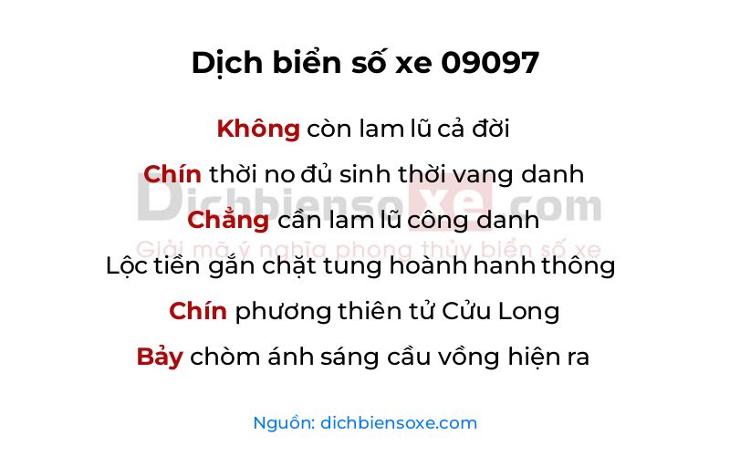 Dịch thơ biển số 09097