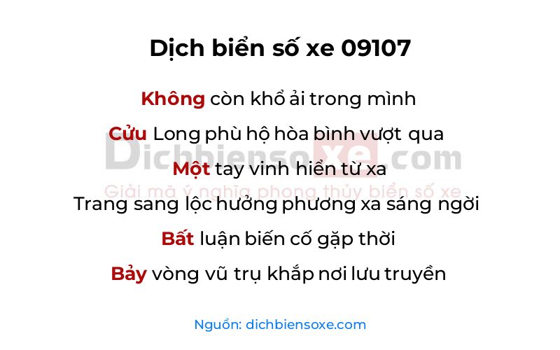 Dịch thơ biển số 09107