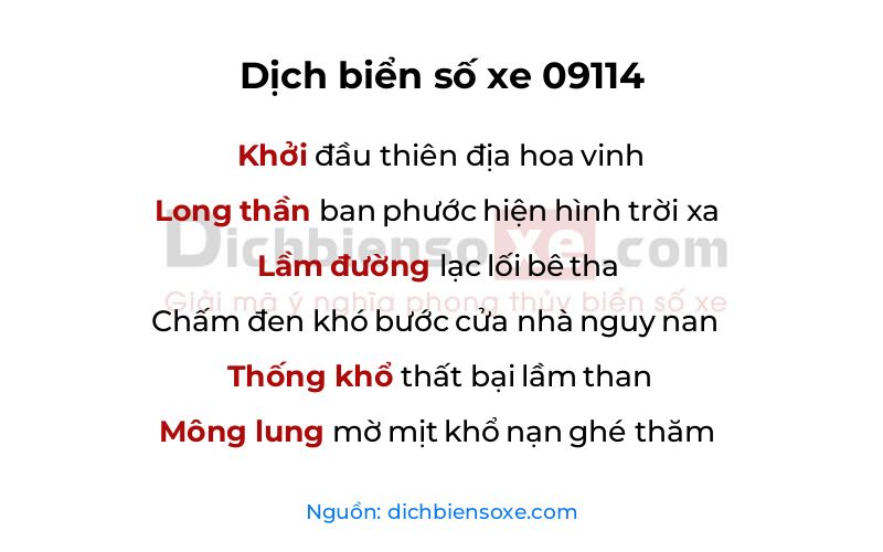 Dịch thơ biển số 09114
