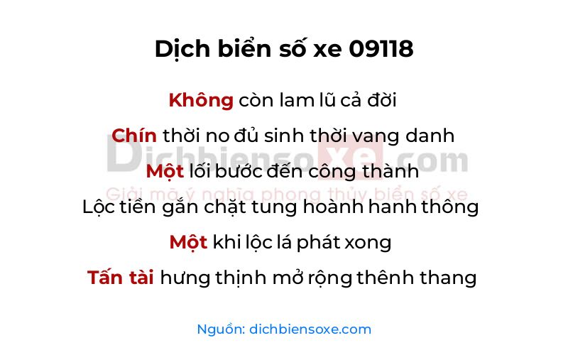 Dịch thơ biển số 09118