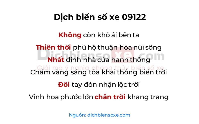 Dịch thơ biển số 09122