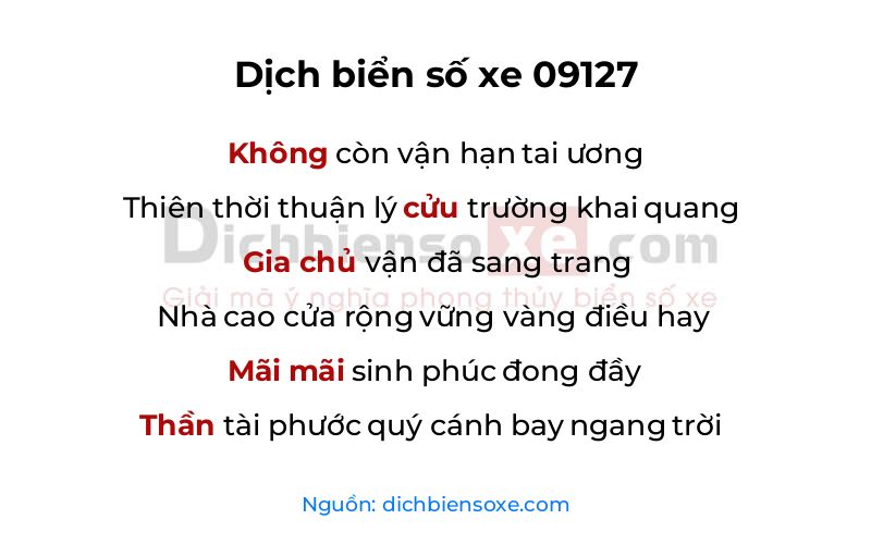 Dịch thơ biển số 09127