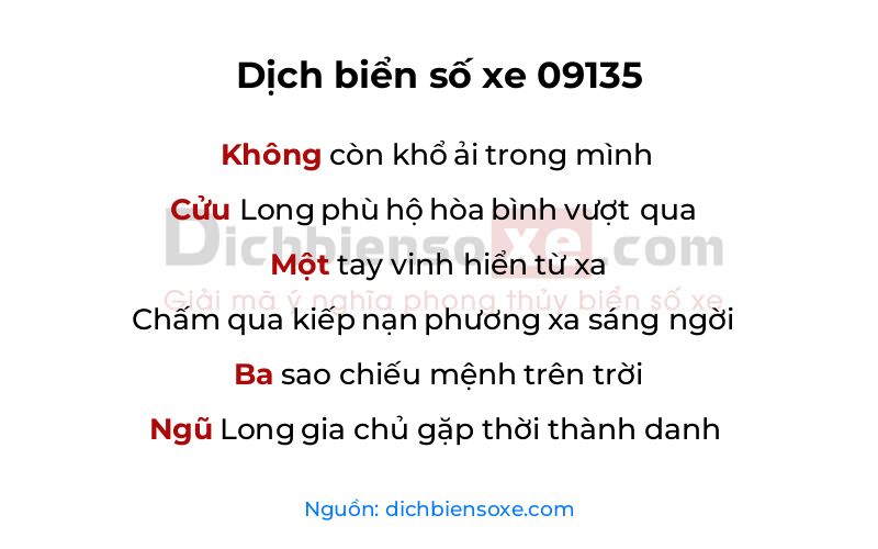 Dịch thơ biển số 09135
