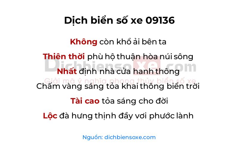 Dịch thơ biển số 09136