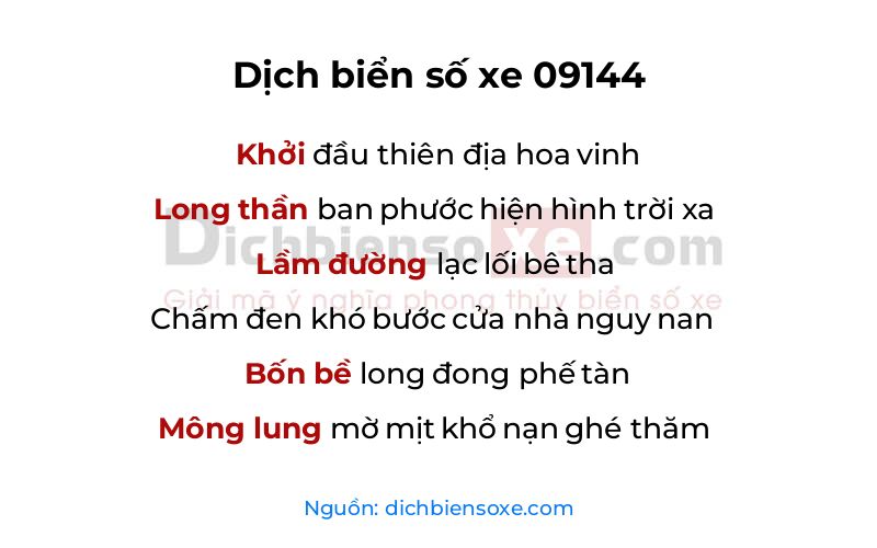 Dịch thơ biển số 09144