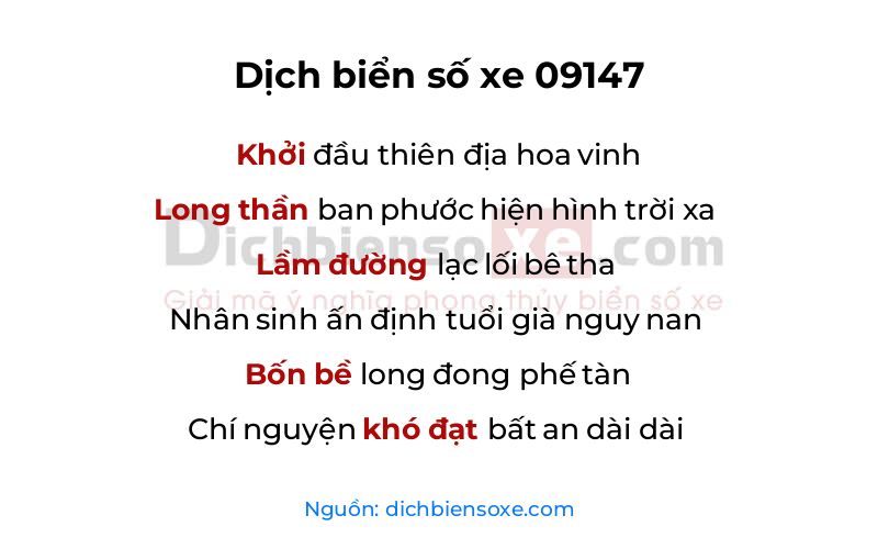 Dịch thơ biển số 09147