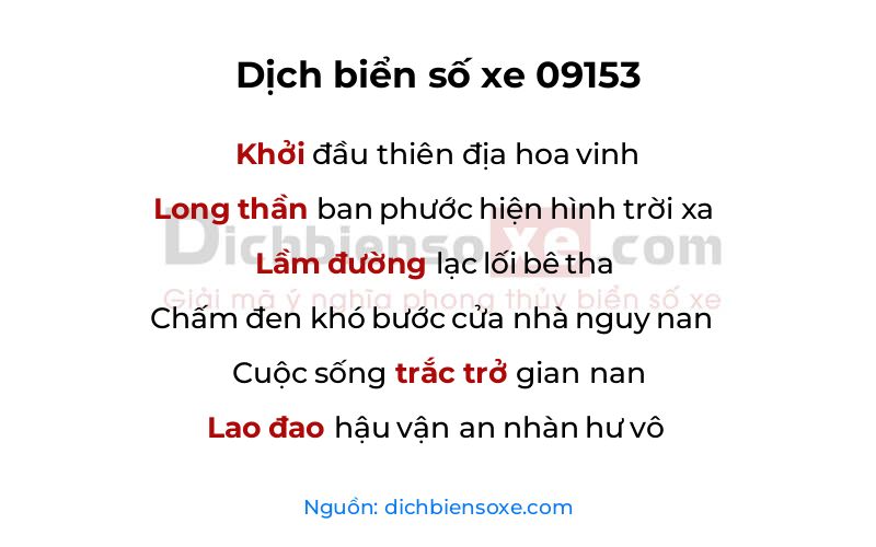 Dịch thơ biển số 09153