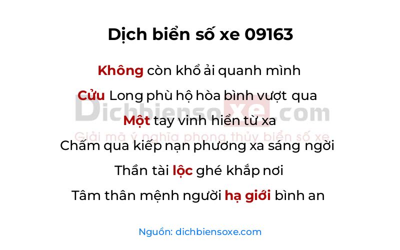 Dịch thơ biển số 09163