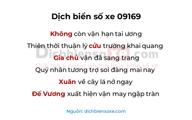 Dịch thơ biển số 09169
