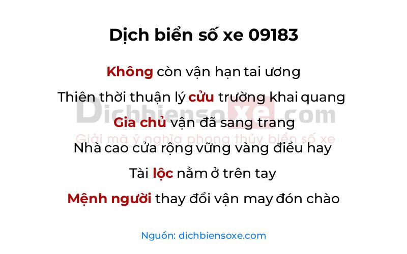 Dịch thơ biển số 09183