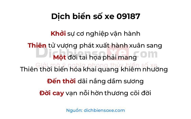 Dịch thơ biển số 09187
