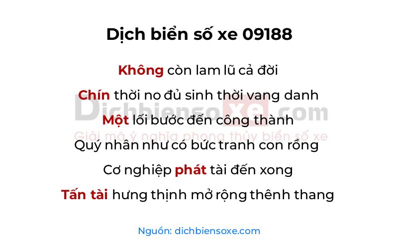Dịch thơ biển số 09188