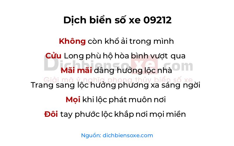 Dịch thơ biển số 09212