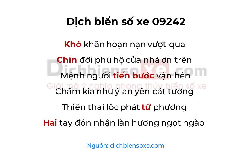 Dịch thơ biển số 09242