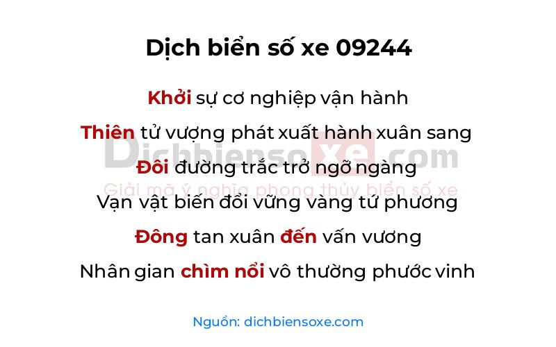 Dịch thơ biển số 09244