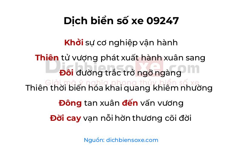 Dịch thơ biển số 09247
