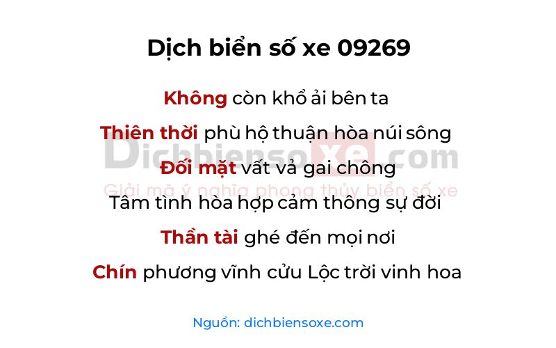 Dịch thơ biển số 09269