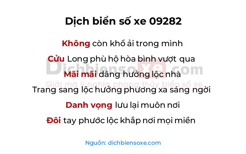 Dịch thơ biển số 09282