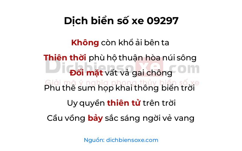 Dịch thơ biển số 09297