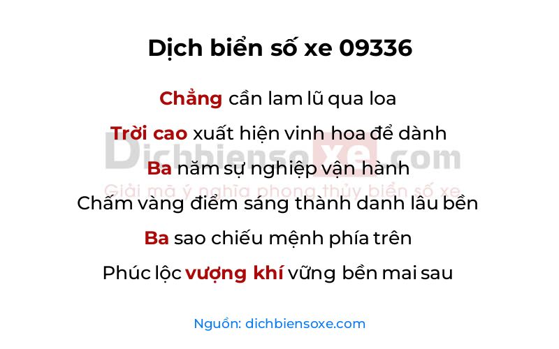 Dịch thơ biển số 09336