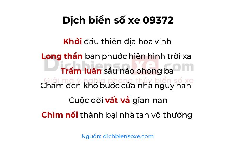 Dịch thơ biển số 09372