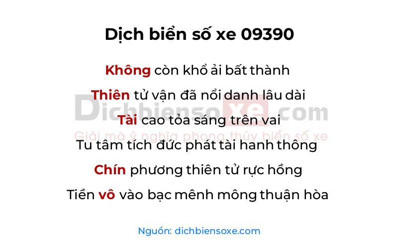 Dịch thơ biển số 09390