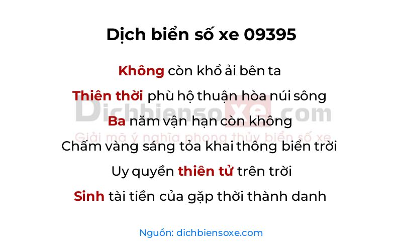 Dịch thơ biển số 09395