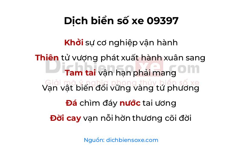 Dịch thơ biển số 09397