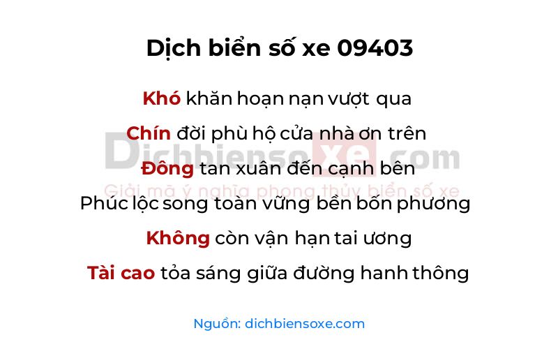 Dịch thơ biển số 09403
