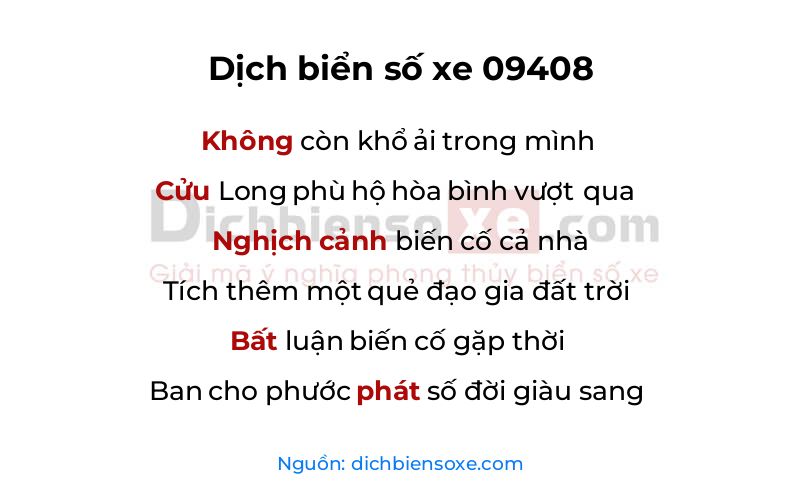 Dịch thơ biển số 09408
