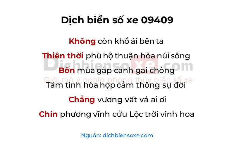 Dịch thơ biển số 09409