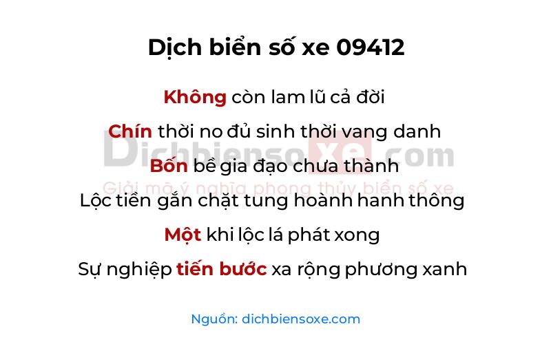 Dịch thơ biển số 09412