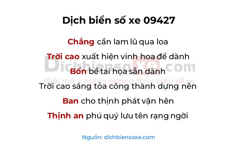 Dịch thơ biển số 09427