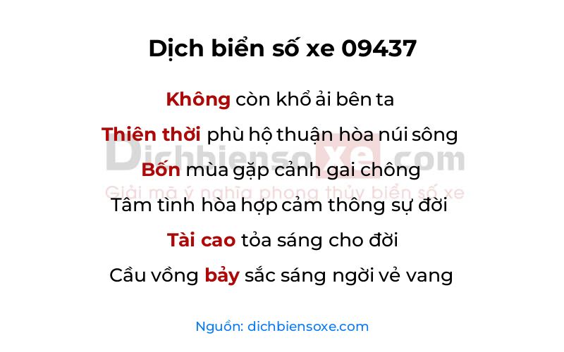 Dịch thơ biển số 09437