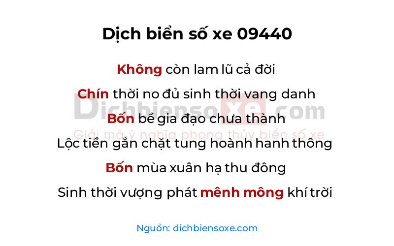 Dịch thơ biển số 09440