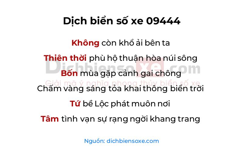 Dịch thơ biển số 09444